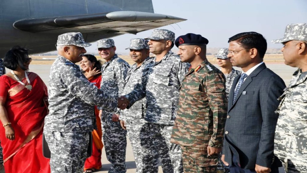 Air Marshal Vikram Singh, AOC-in-C, SWAC, at Jaisalmer Air Force Station. (Photo credit: Defence PRO).
