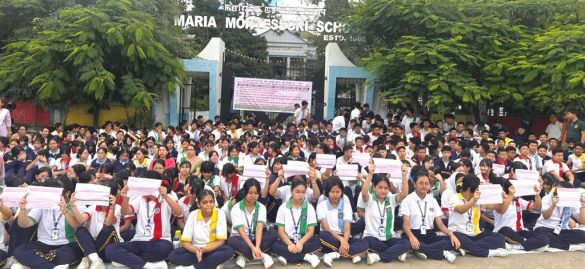 Protest against extortion across educational institutions enters second day